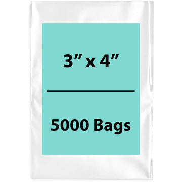 Clear Poly Bags 4 Mil size: 3 inch (width) X 4 inch (Height) Pack of 5000 Bags